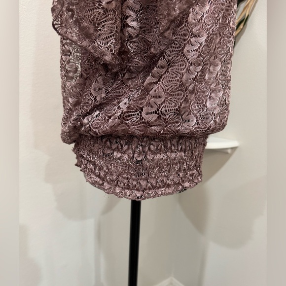 Lavish Brownish Pink Dolman Sleeve Laced lined Embellished Blouse size Medium - Picture 3 of 6